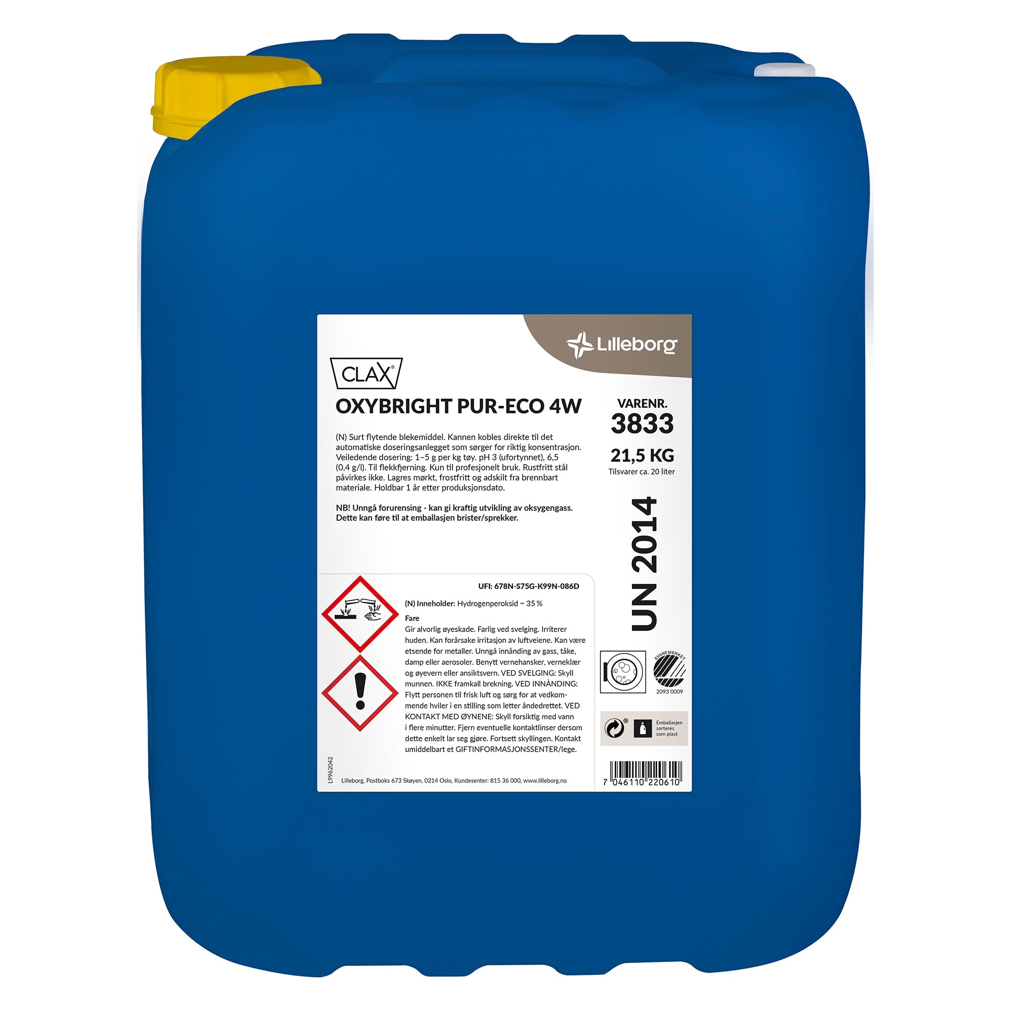 Blekemiddel Clax Oxyb Pur-Eco 4W 21,5kg
