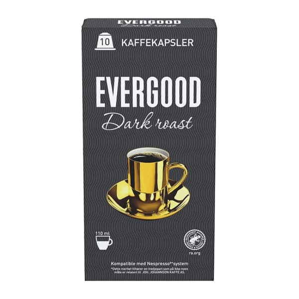 Kaffekapsel Evergood dark roast 10stk