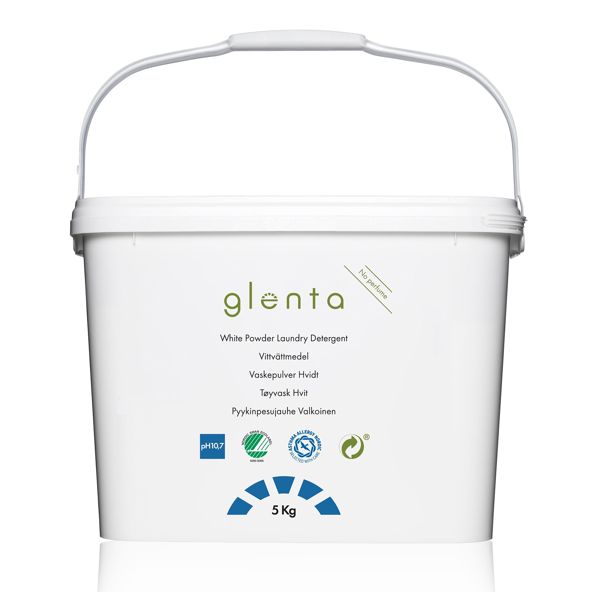 Tøyvask GLENTA hvitt uparfymert 5kg