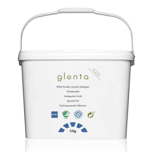 Tøyvask GLENTA hvitt uparfymert 5kg