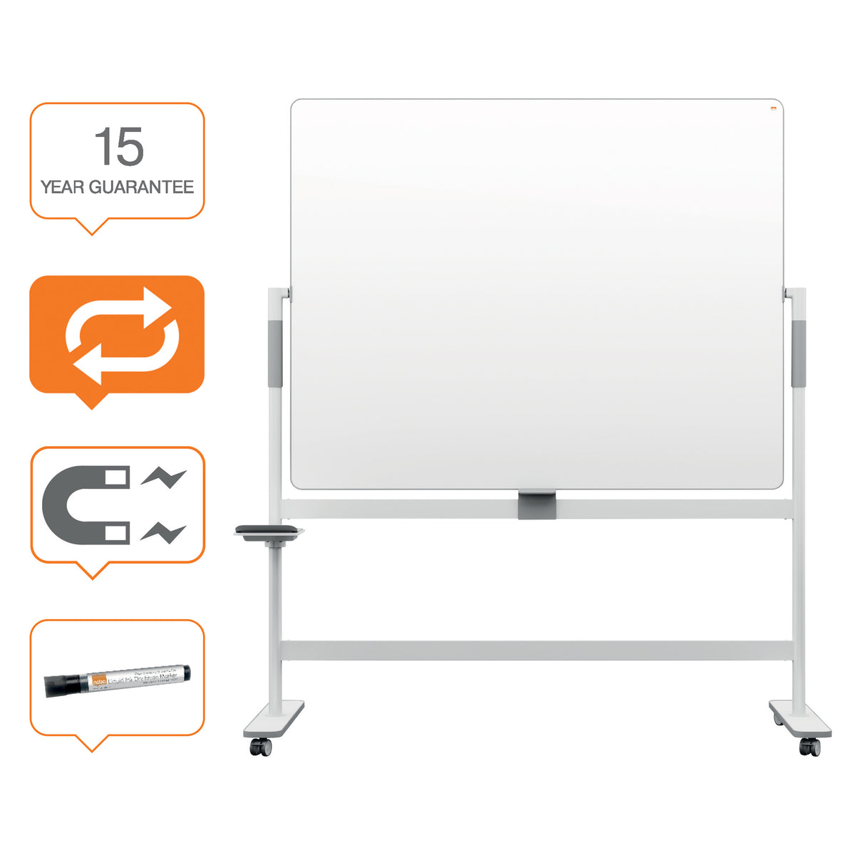 Whiteboard vendbar Move&Meet 150x120cm