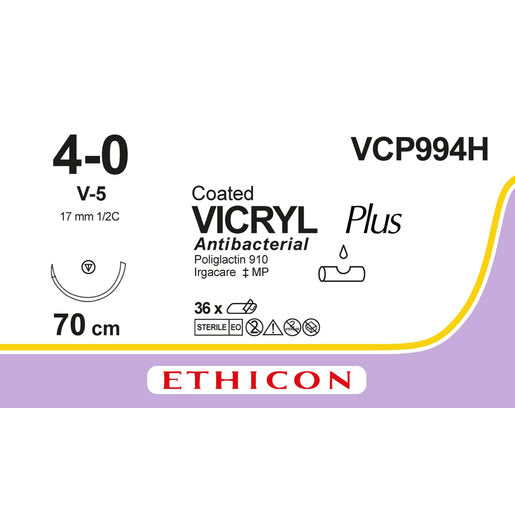 Sutur Vicryl Plus 4-0 V-5 70cm Lilla