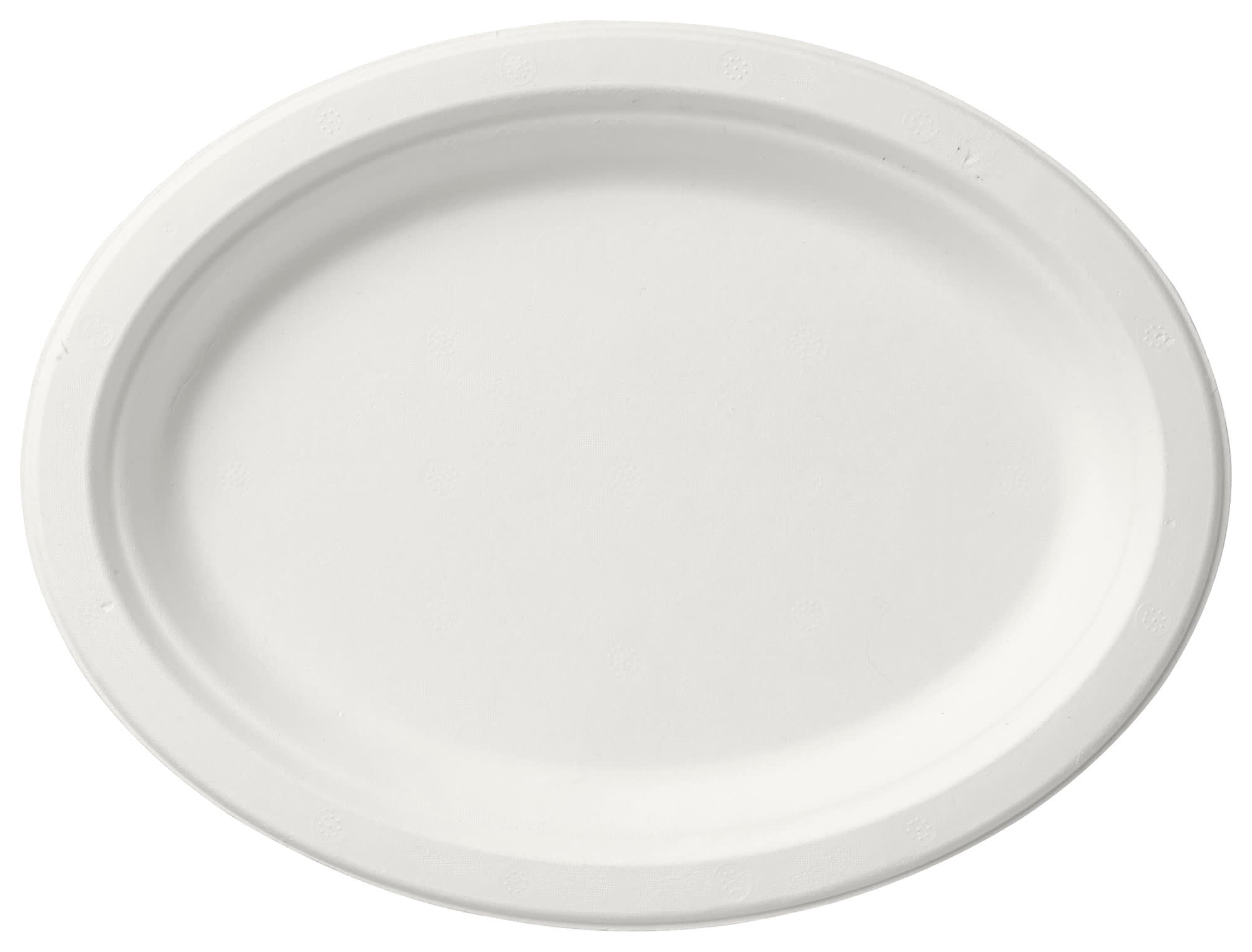 Tallerken papp fiber oval 26cm hvit