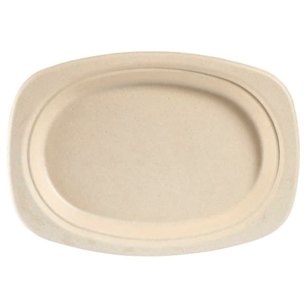 Tallerken papp fiber oval 23cm brun