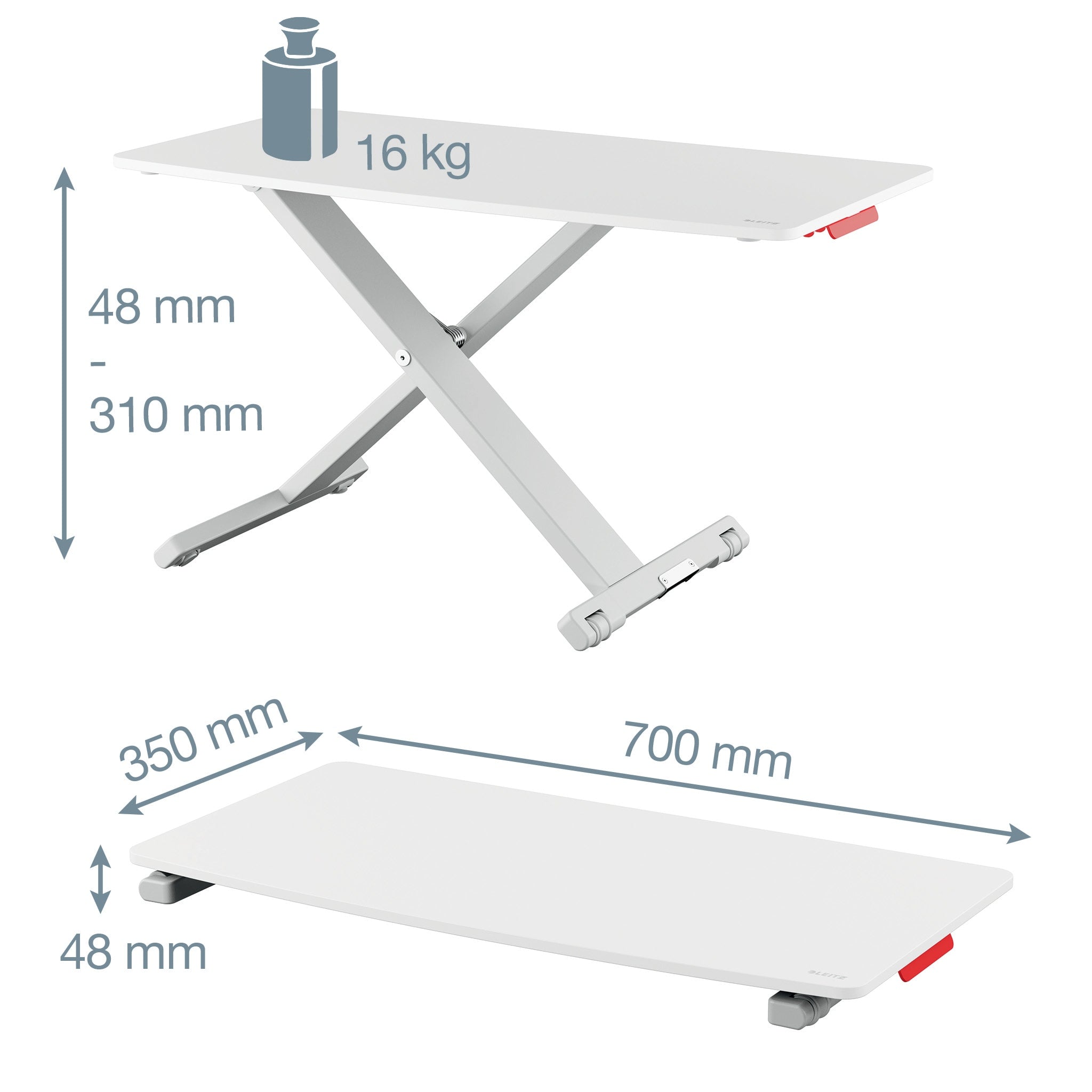 Justerbart PC bord Leitz Cosy Hvit