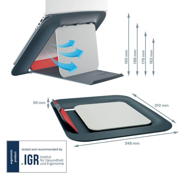 Laptopholder Leitz Cosy Fløyelsgrå