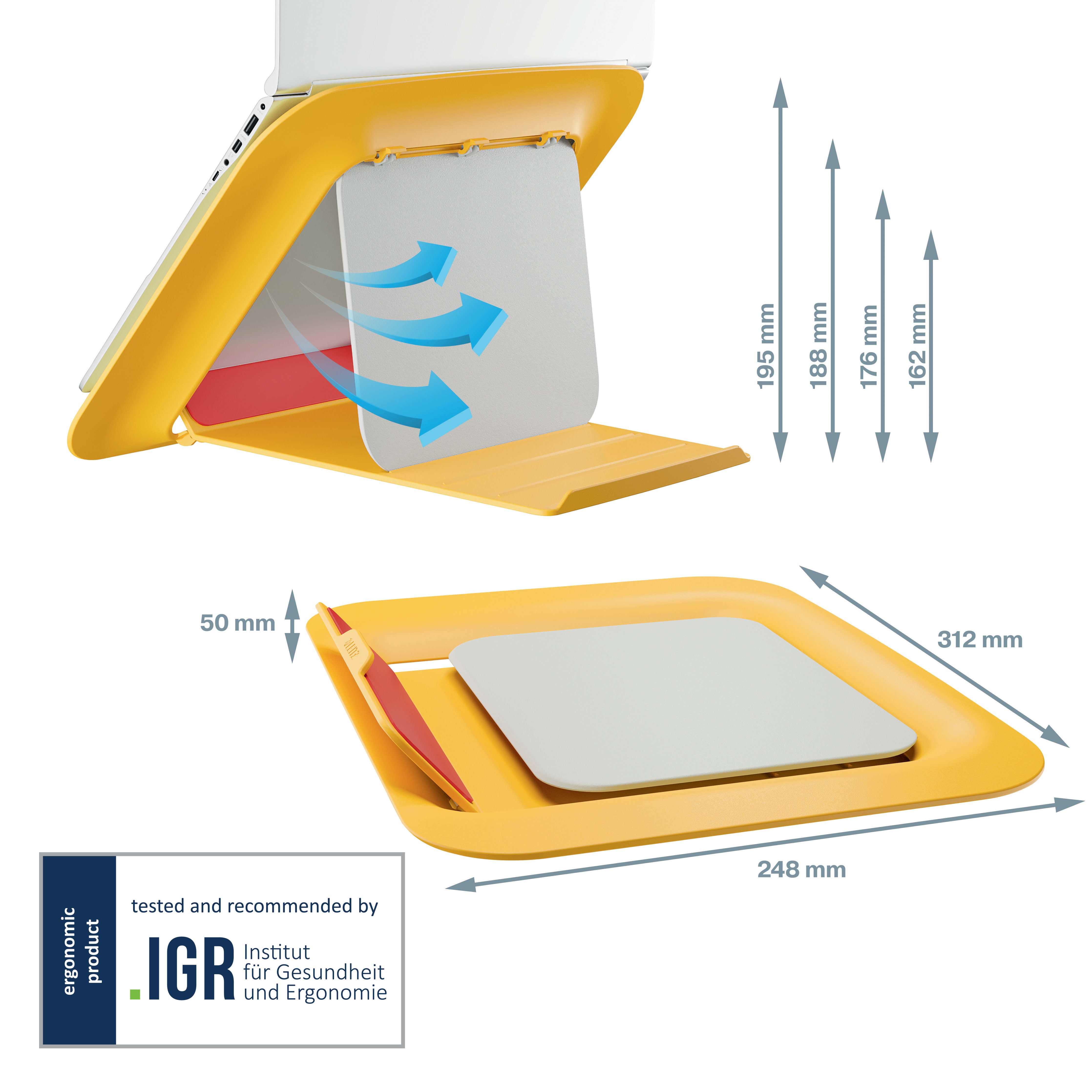 Laptopholder Leitz Cosy Varmgul