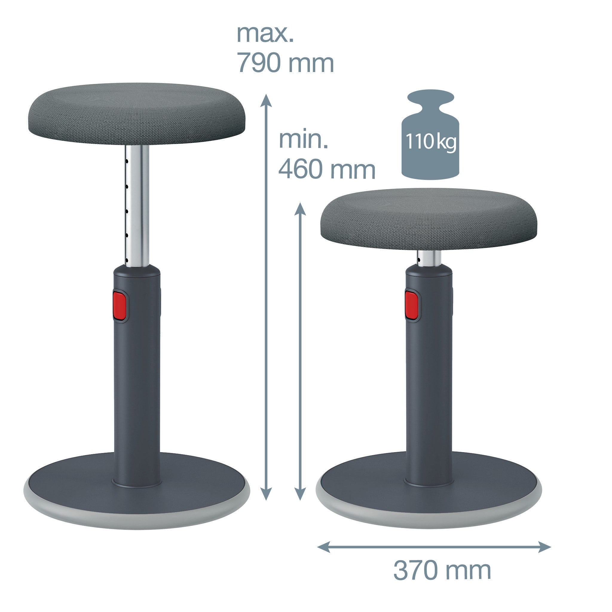 Aktiv Sit-Stand stol Ergo Cosy Grå