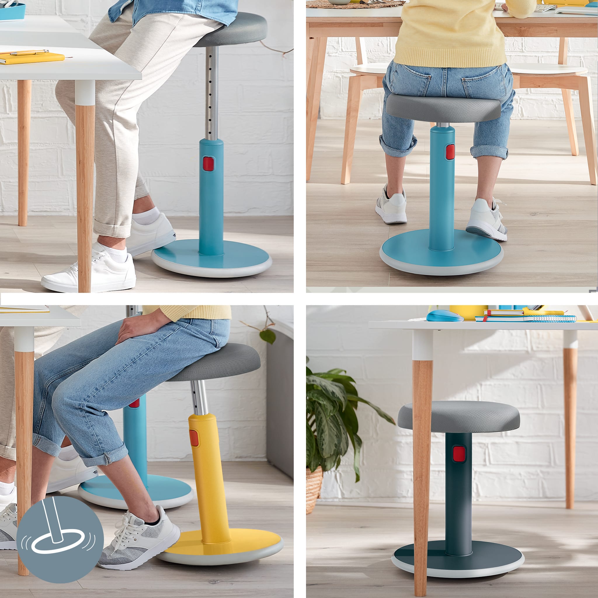 Aktiv Sit-Stand stol Ergo Cosy Sjøblå