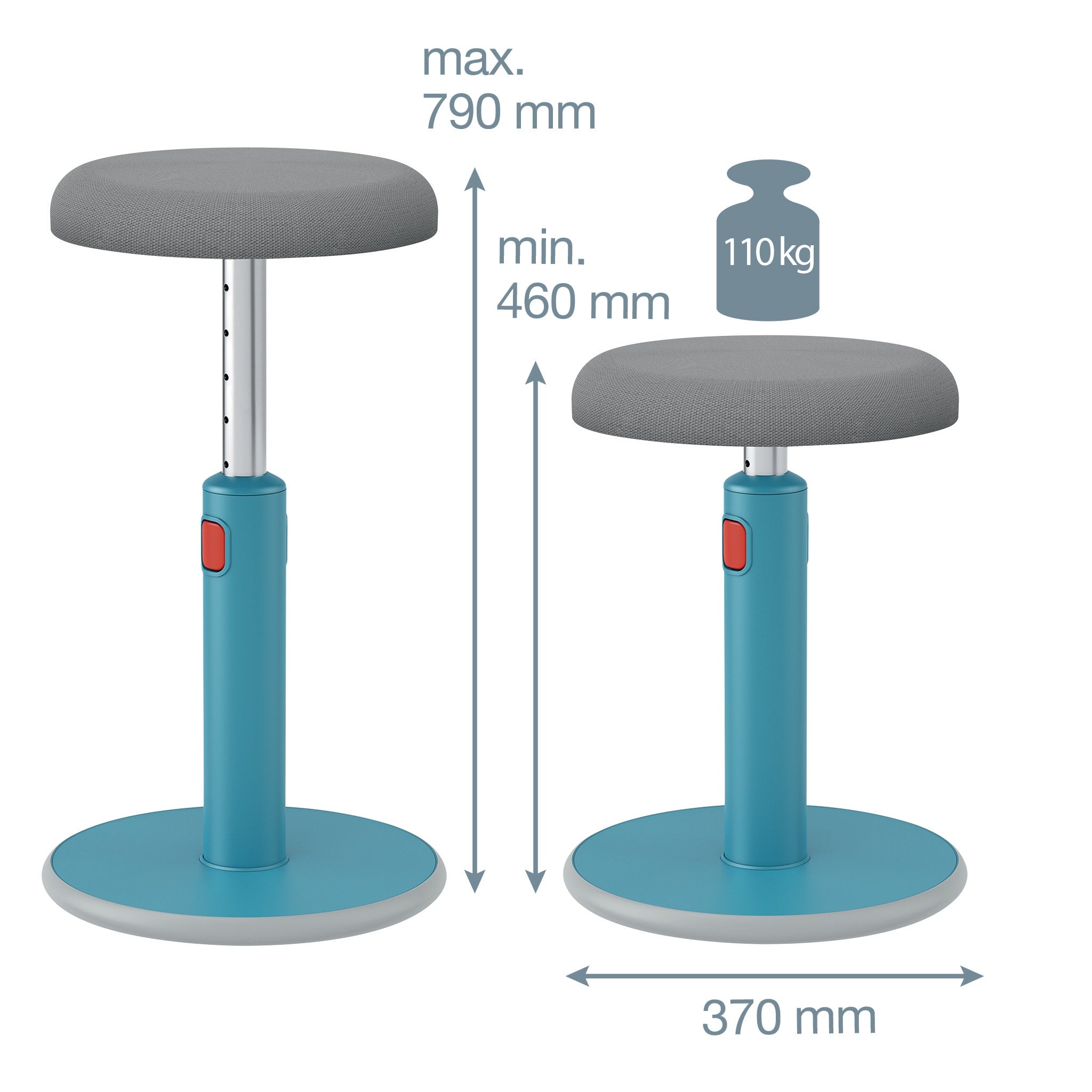 Aktiv Sit-Stand stol Ergo Cosy Sjøblå