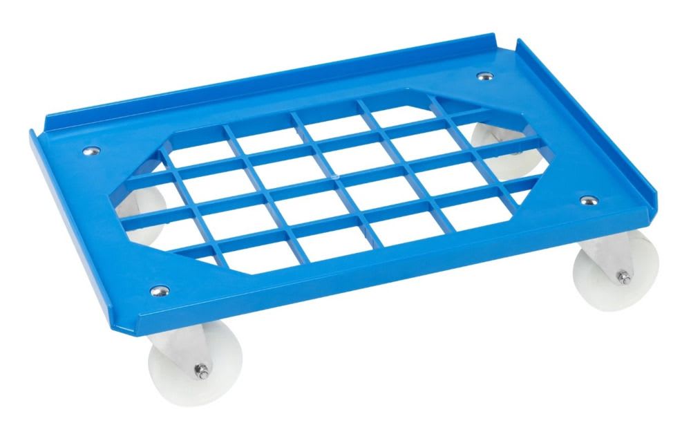 Transporttralle enkel 60x40cm plast blå