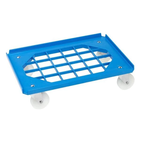 Transporttralle enkel 60x40cm plast blå