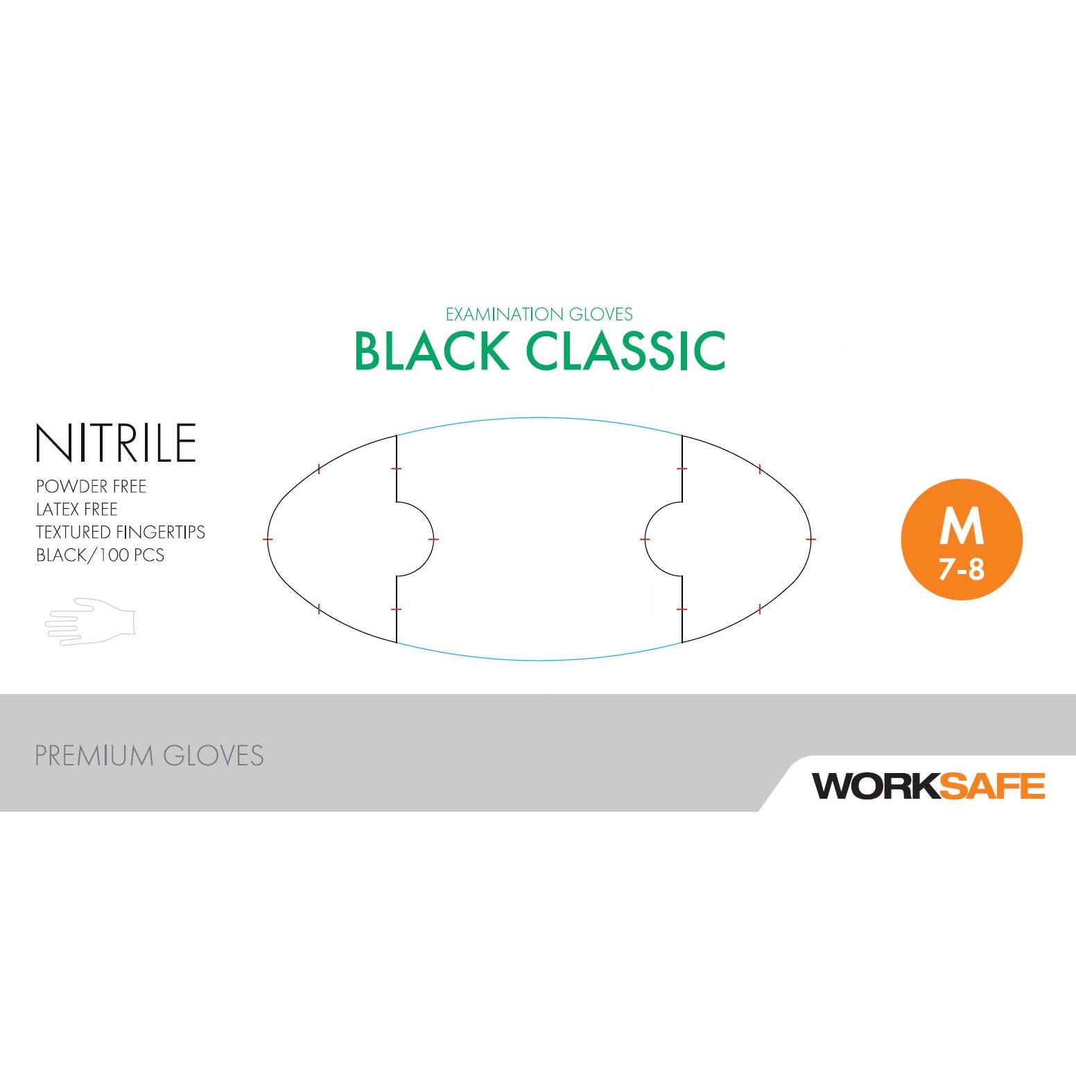 Hanske Nitril Worksafe sort M