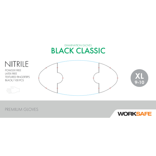 Hanske Nitril Worksafe sort XL