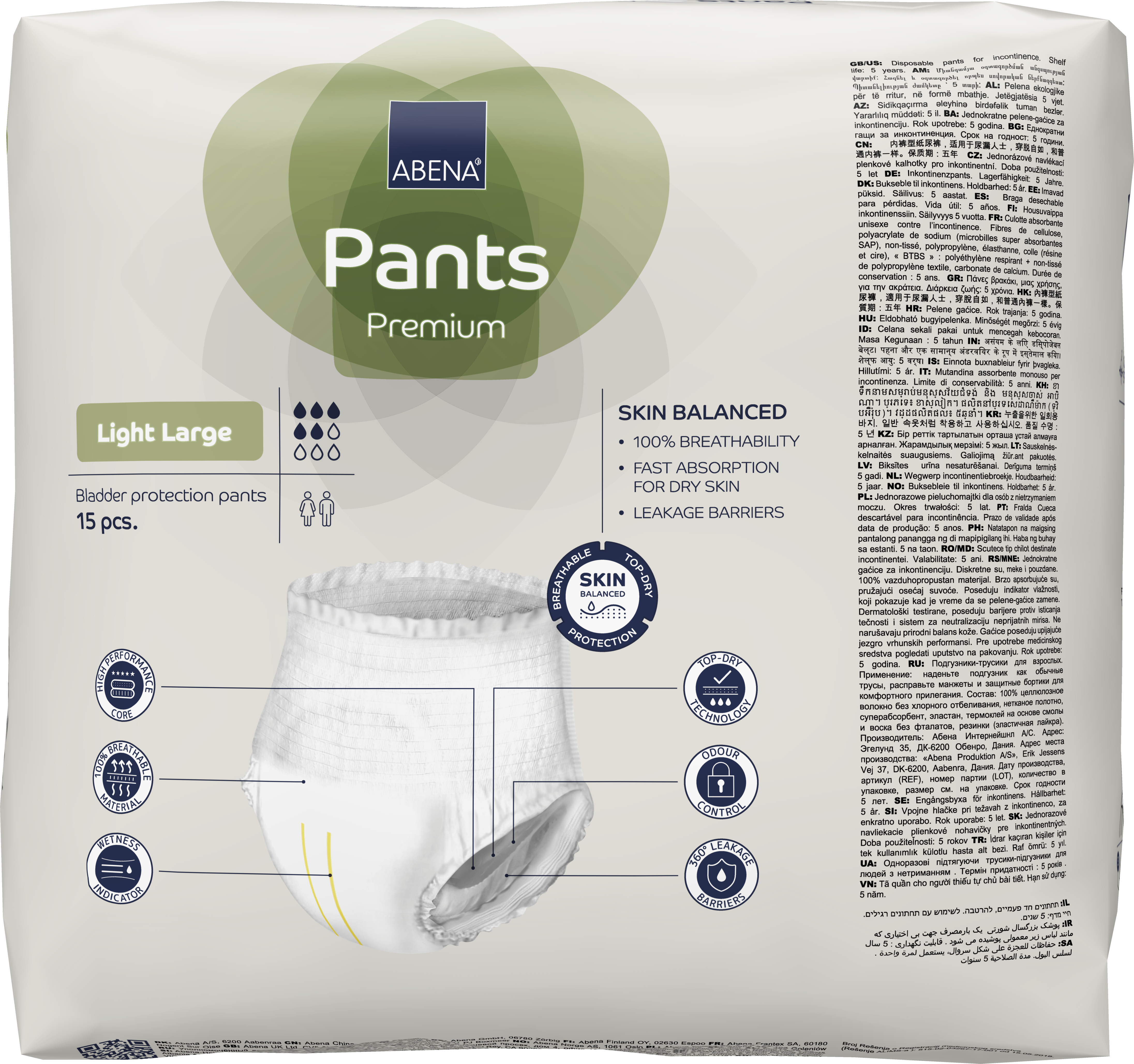 Bleie Abena Pants Light L grønn