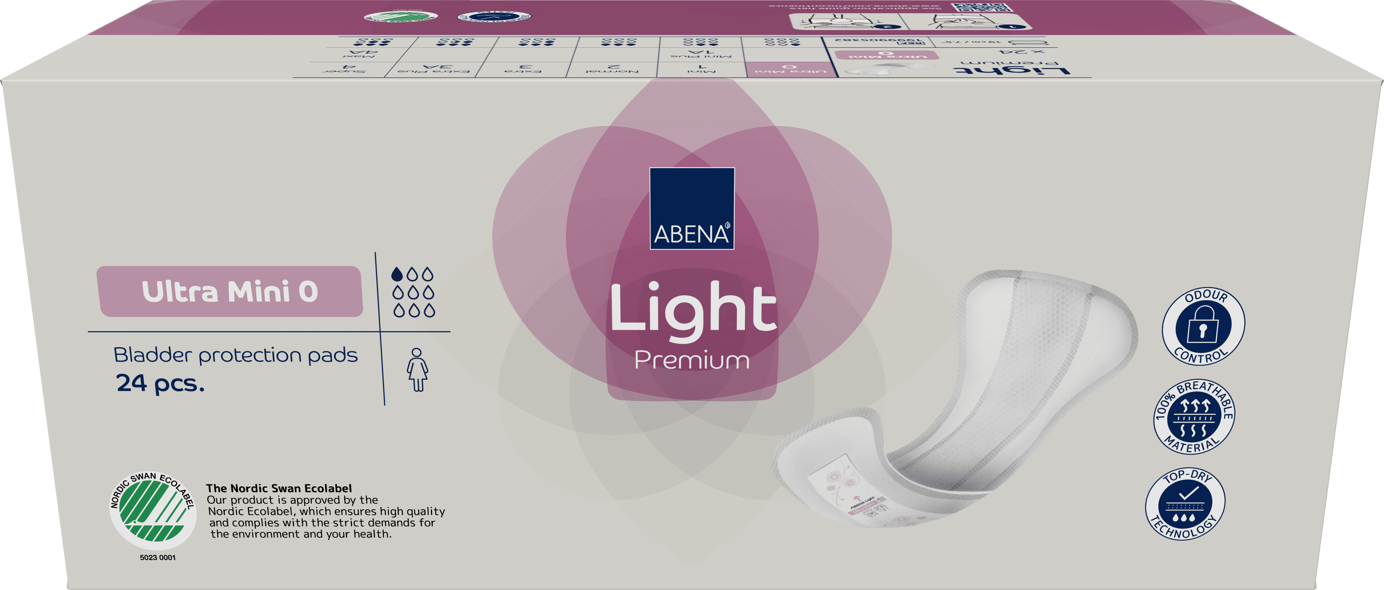 Bleie Abena Light ultra mini 0 rosa