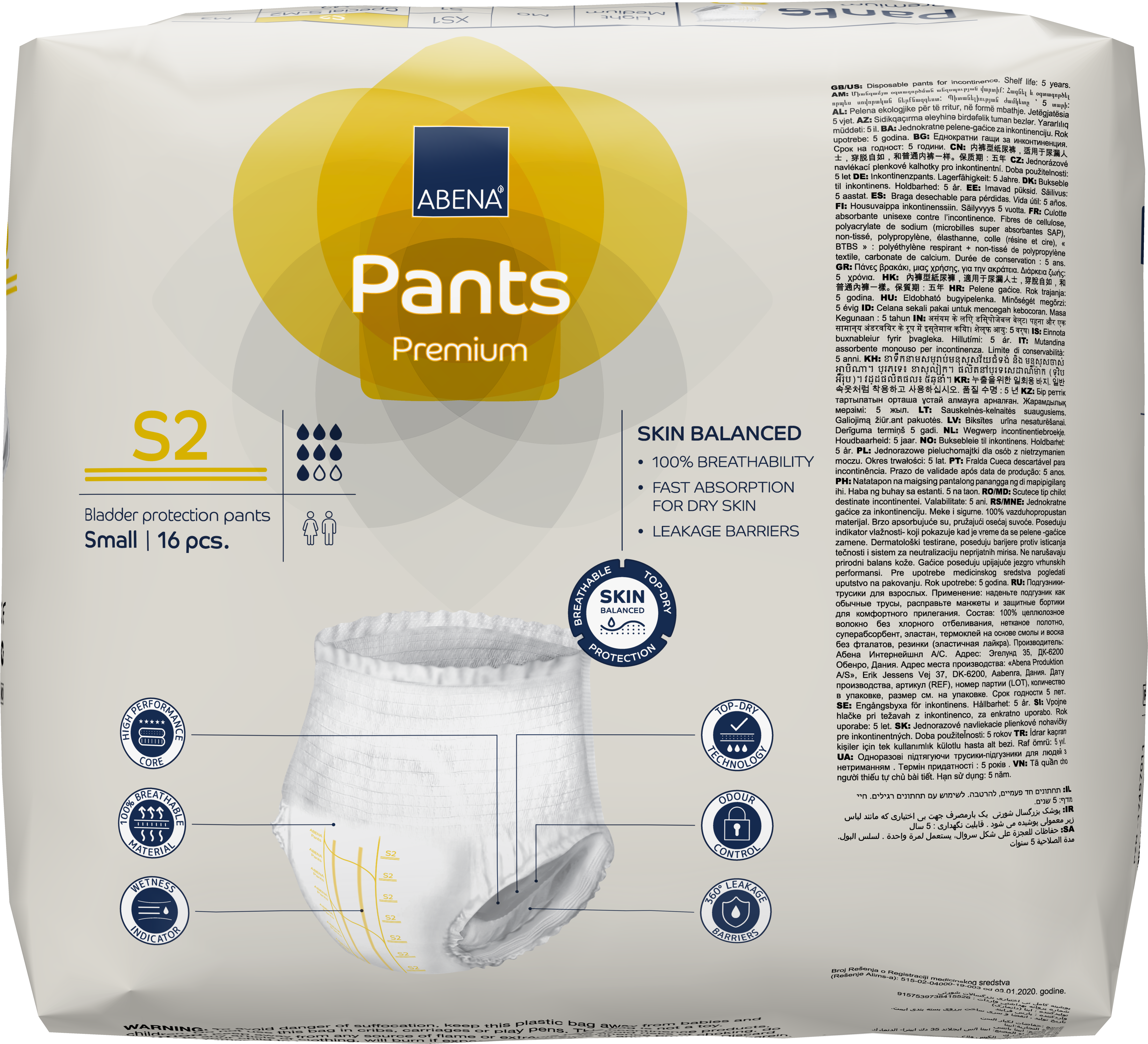 Bleie Abena Pants S2 gul
