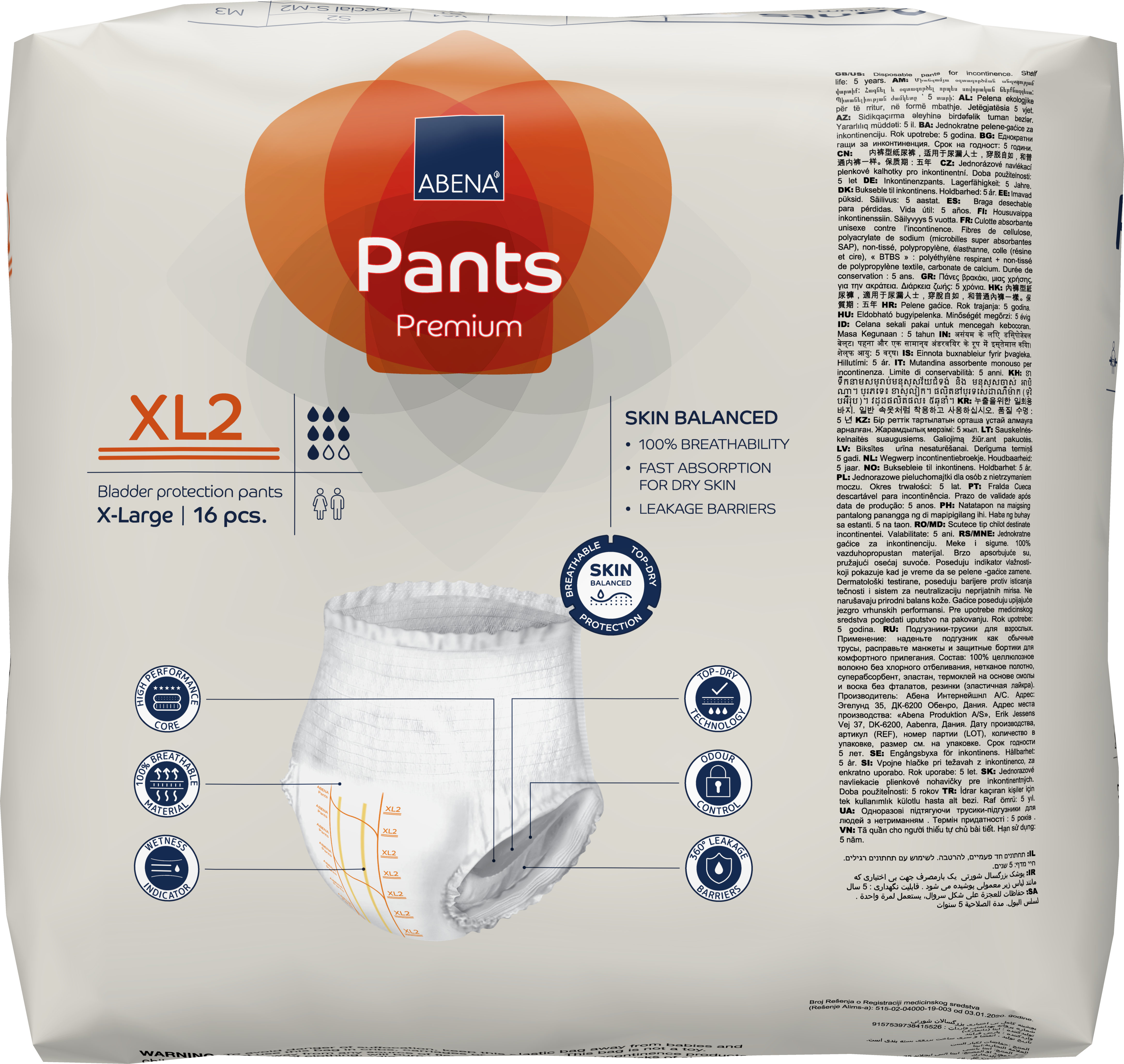 Bleie Abena Pants XL2 oransje