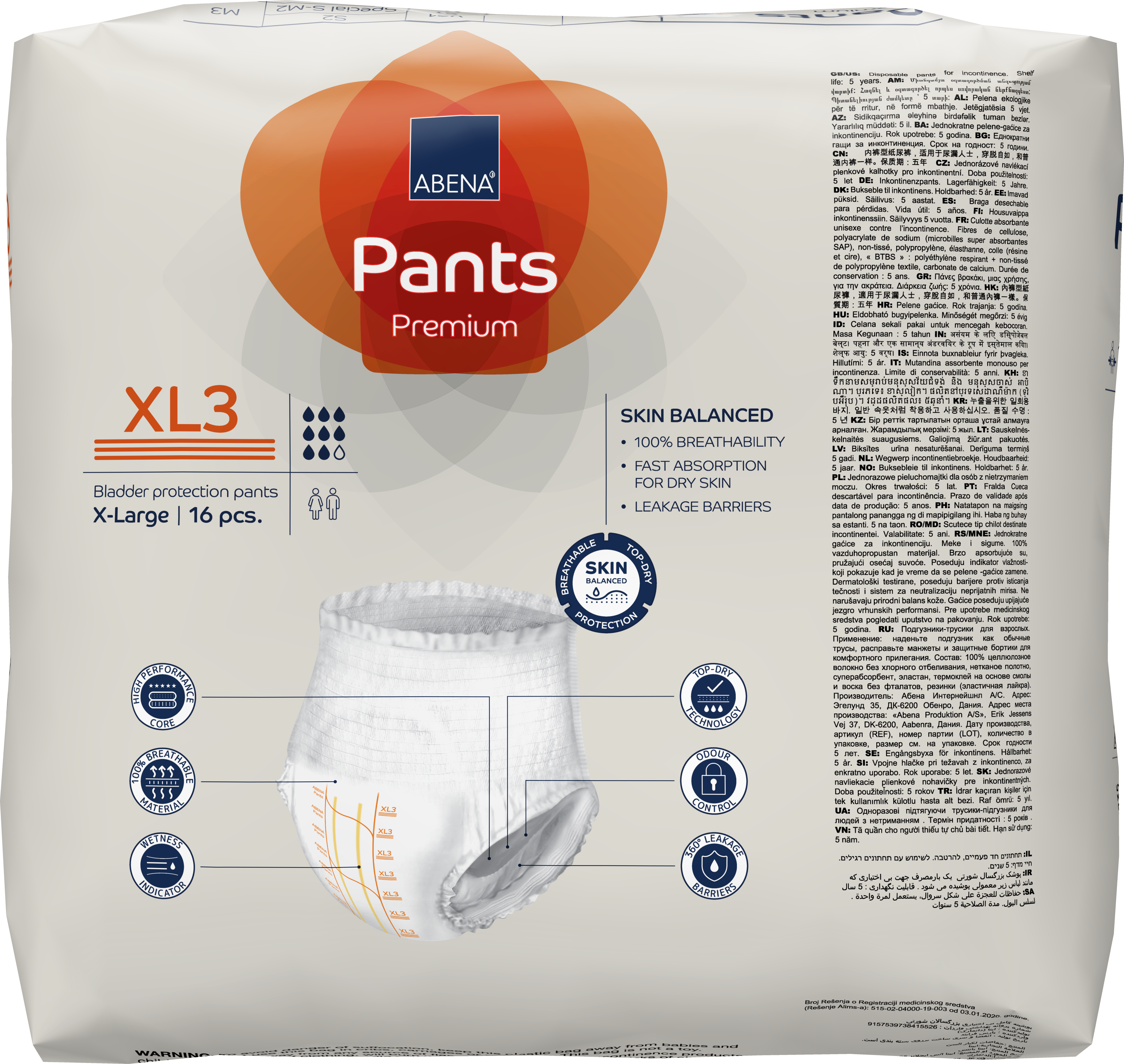 Bleie Abena Pants XL3 oransje