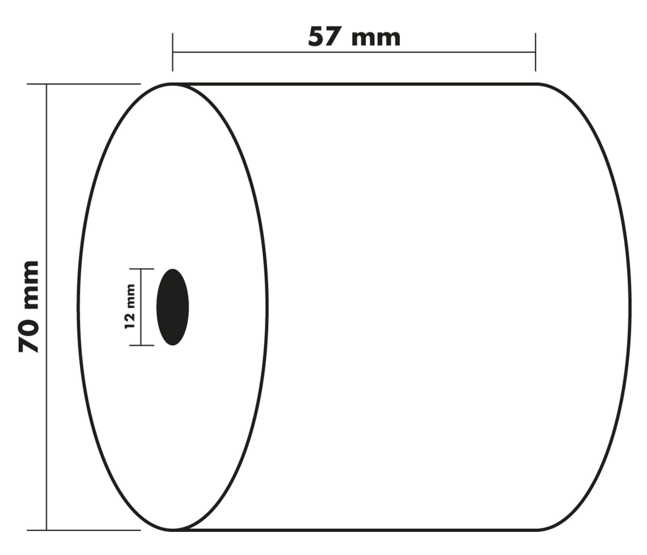 Kvitteringsrull BPAfri 57x70x12 60g 40m