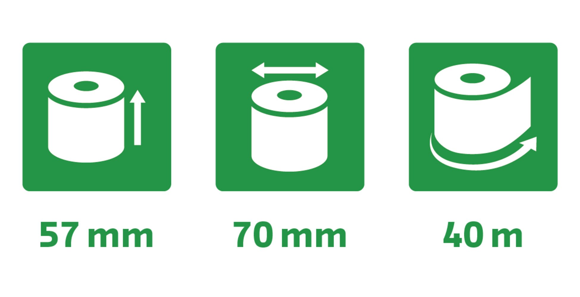 Kvitteringsrull BPAfri 57x70x12 60g 40m