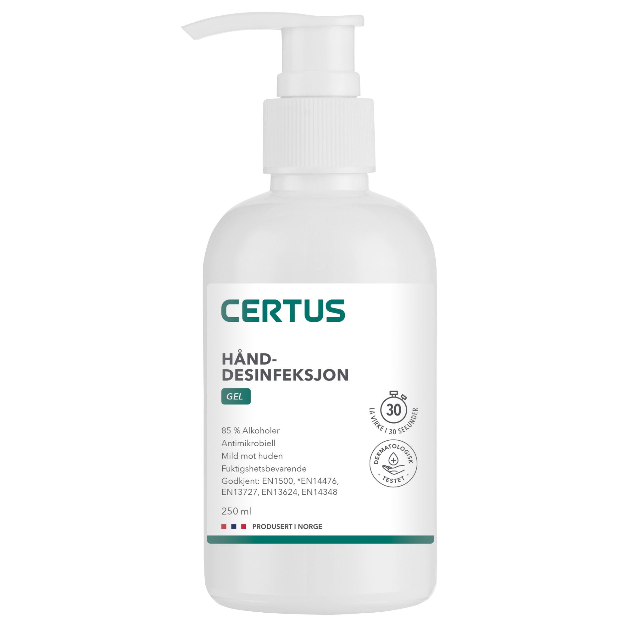 Håndesinfeksjon Certus 85% gel 250ml