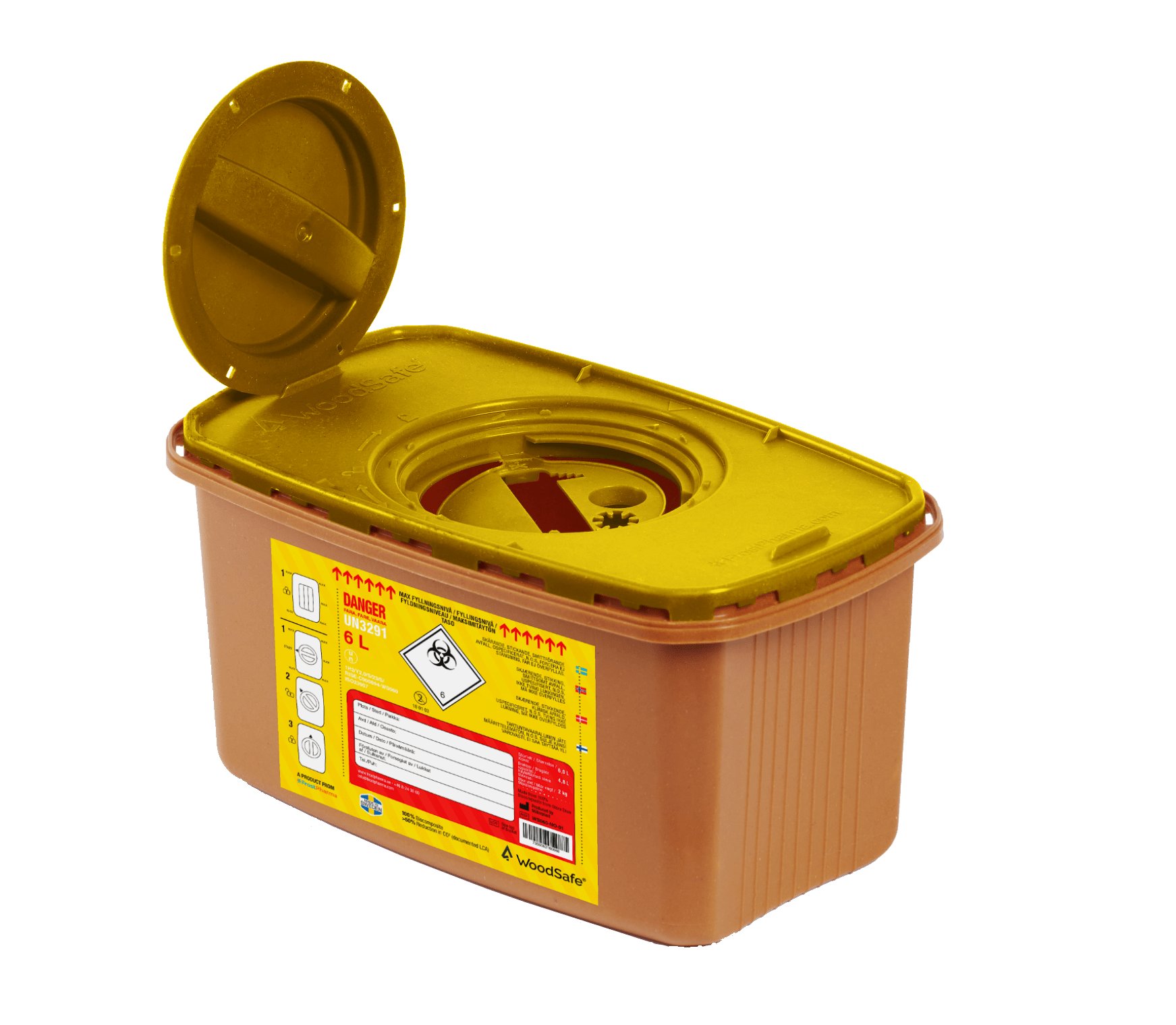 Kanylebøtte WoodSafe 6L