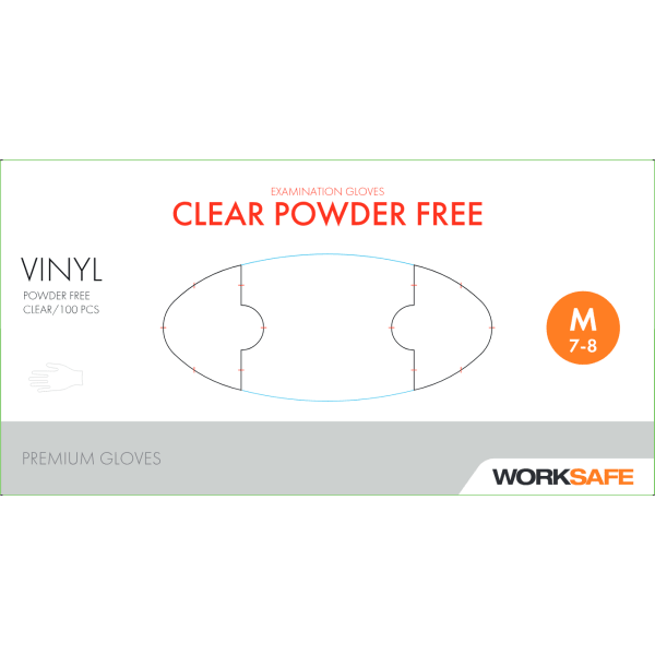 Hanske Vinyl Klar Worksafe PF M