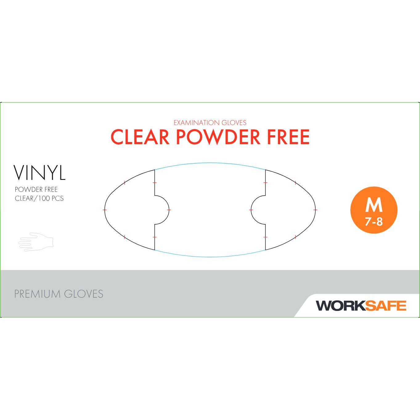 Hanske Vinyl Klar Worksafe PF L