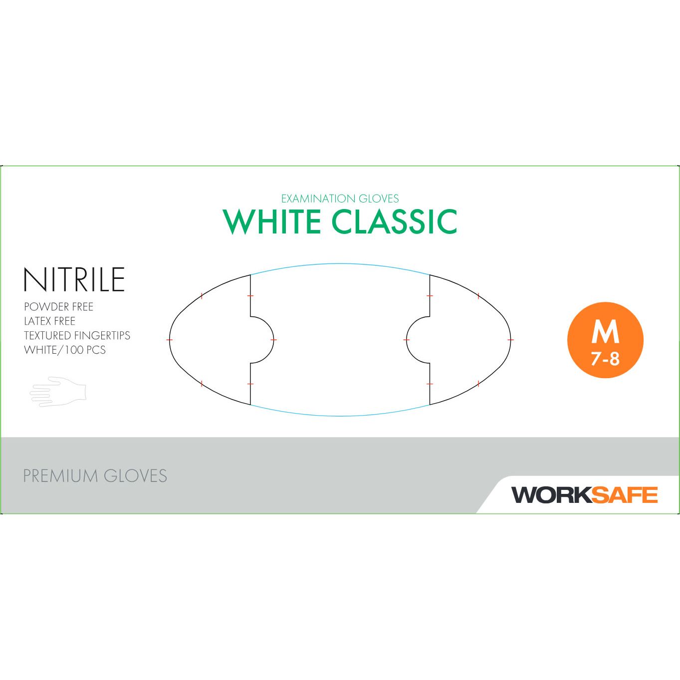 Hanske Nitril Worksafe PF hvit L