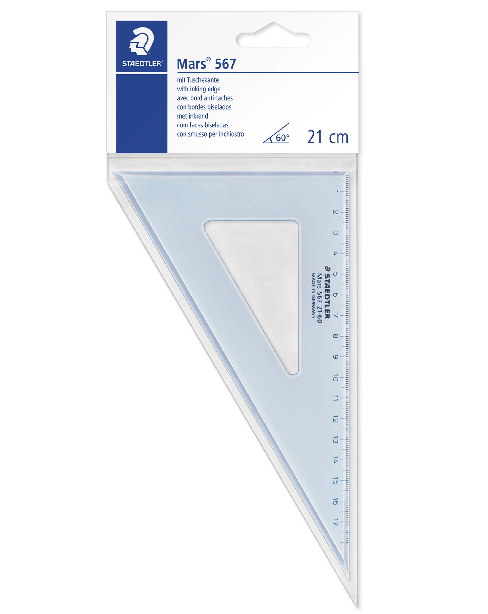 Linjal vinkel 21cm 60/30 grader