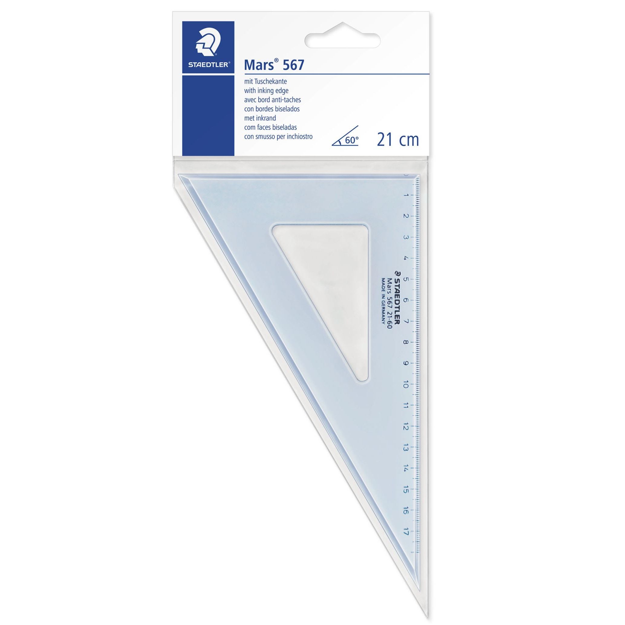 Linjal vinkel 21cm 60/30 grader