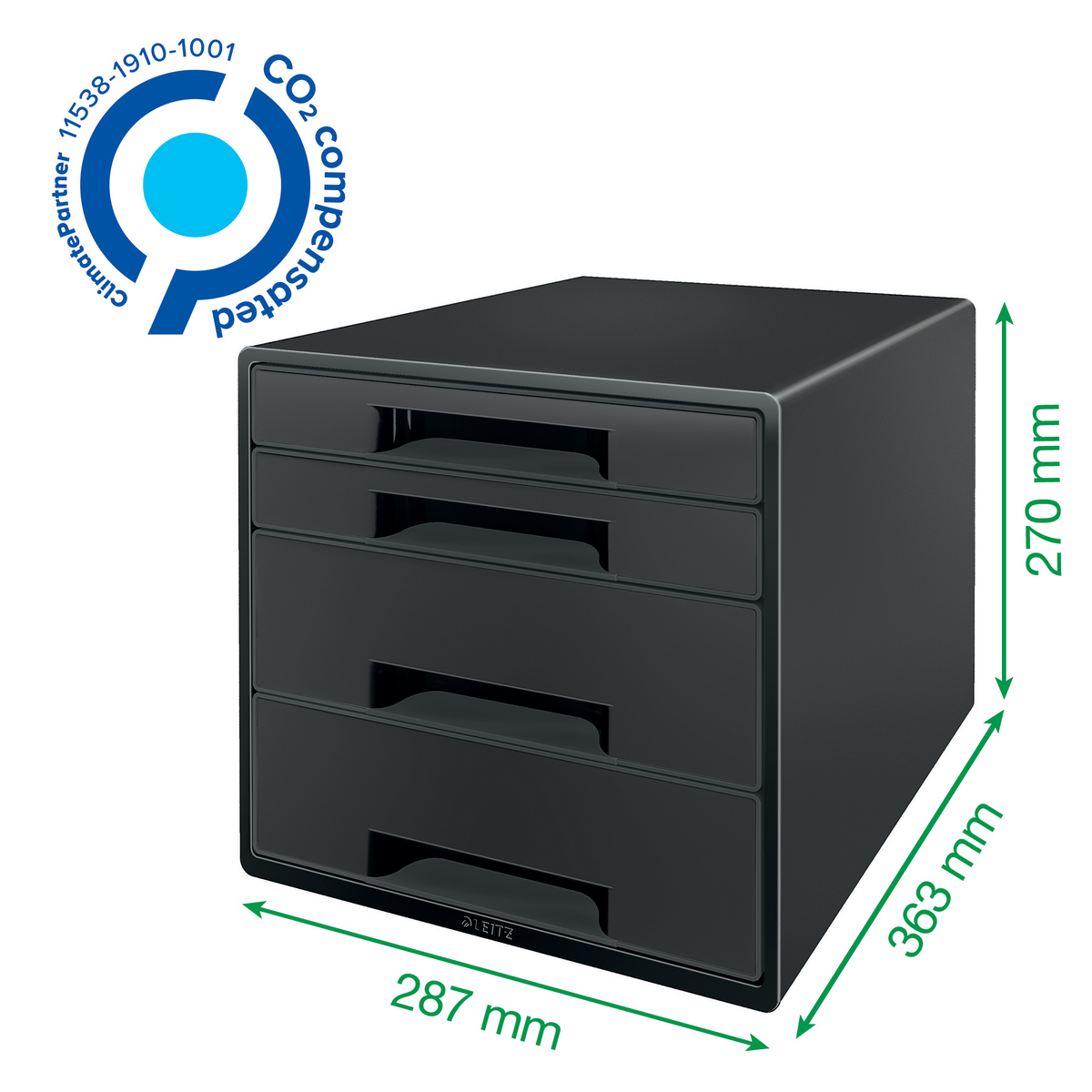 Skuffkabinett Leitz Recycle 4 skuff sort