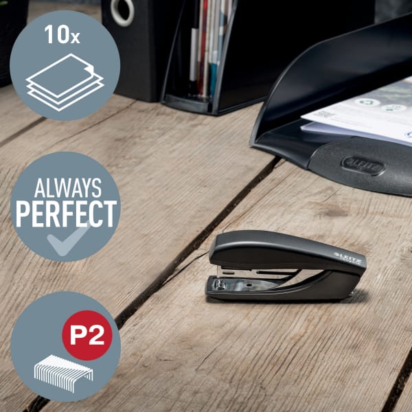 Stiftemaskin Leitz Recycle 10 ark Sort