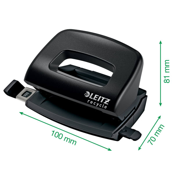 Hullemaskin Leitz Recycle 2h/10 ark Sort