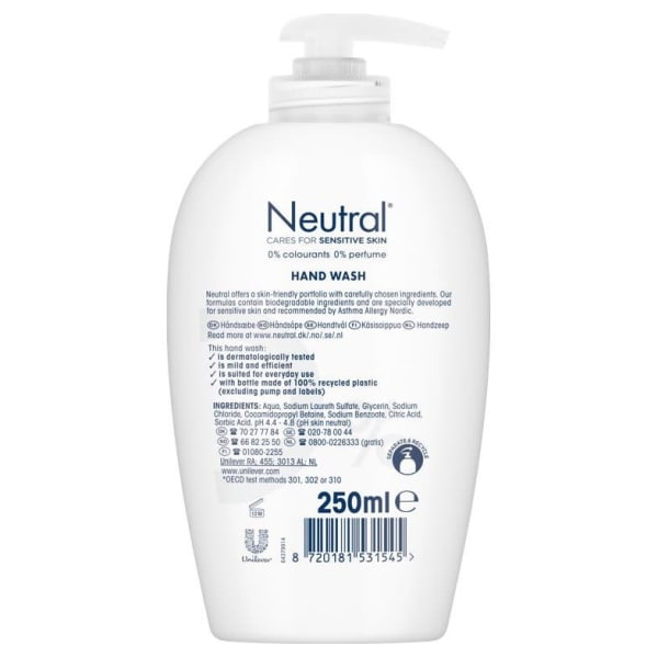Håndsåpe Neutral 250ml m/pumpe