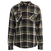 Skjorte flanell grønn/svart XS