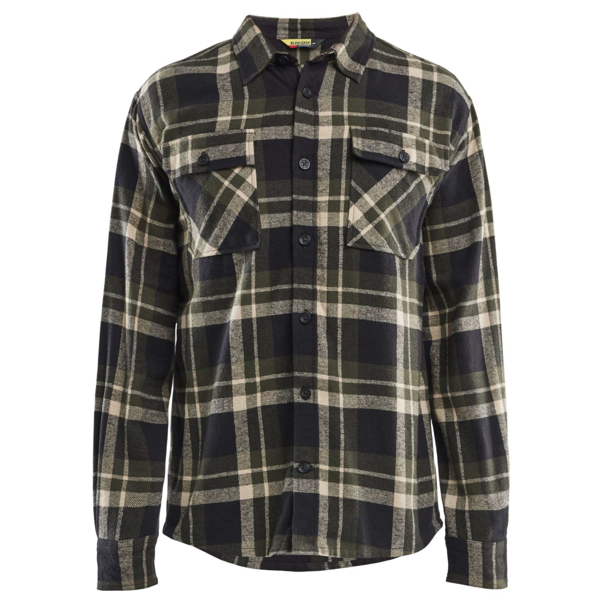 Skjorte flanell grønn/svart M