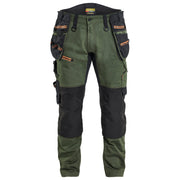Bukse håndverker stretch grønn/rust C62