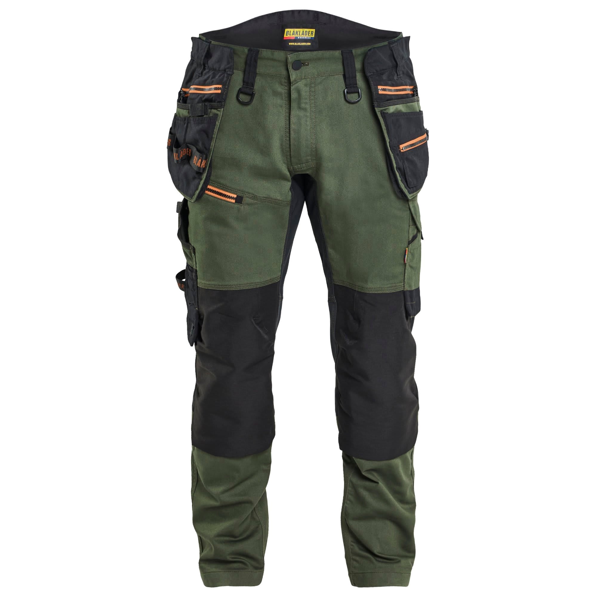 Bukse håndverker stretch grønn/rust C62