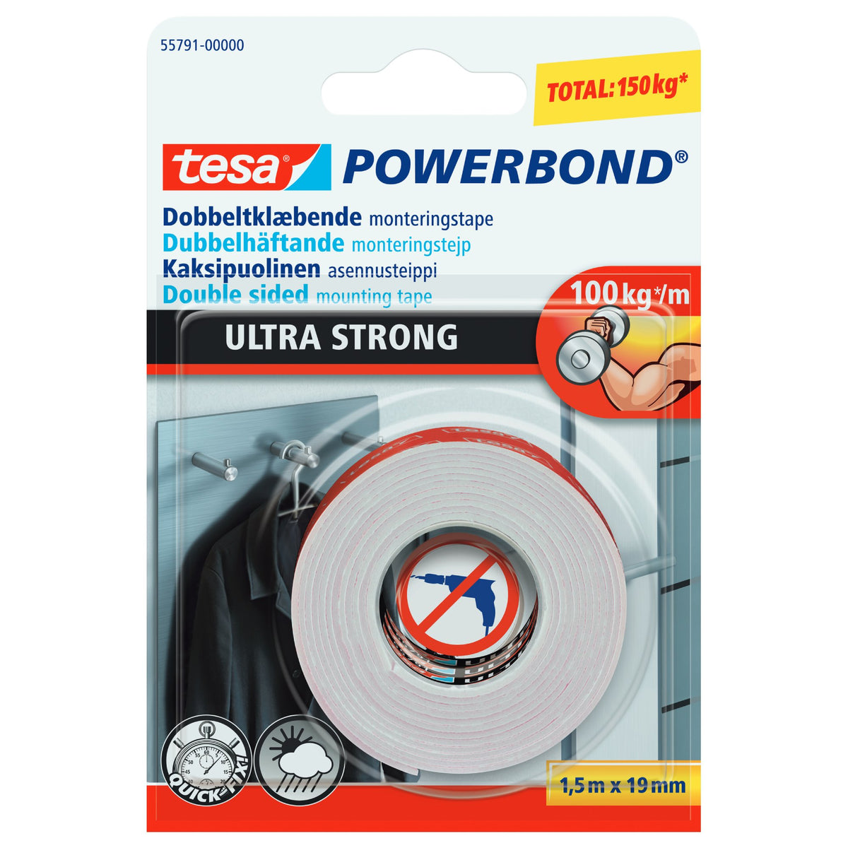 Tape dobbeltsidig Tesa Powerbond
