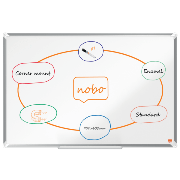 Whiteboard Premium Plus Emaljert 90x60cm