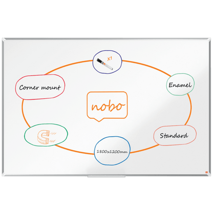 Whiteboard Premium Plus Emaljert 180x120