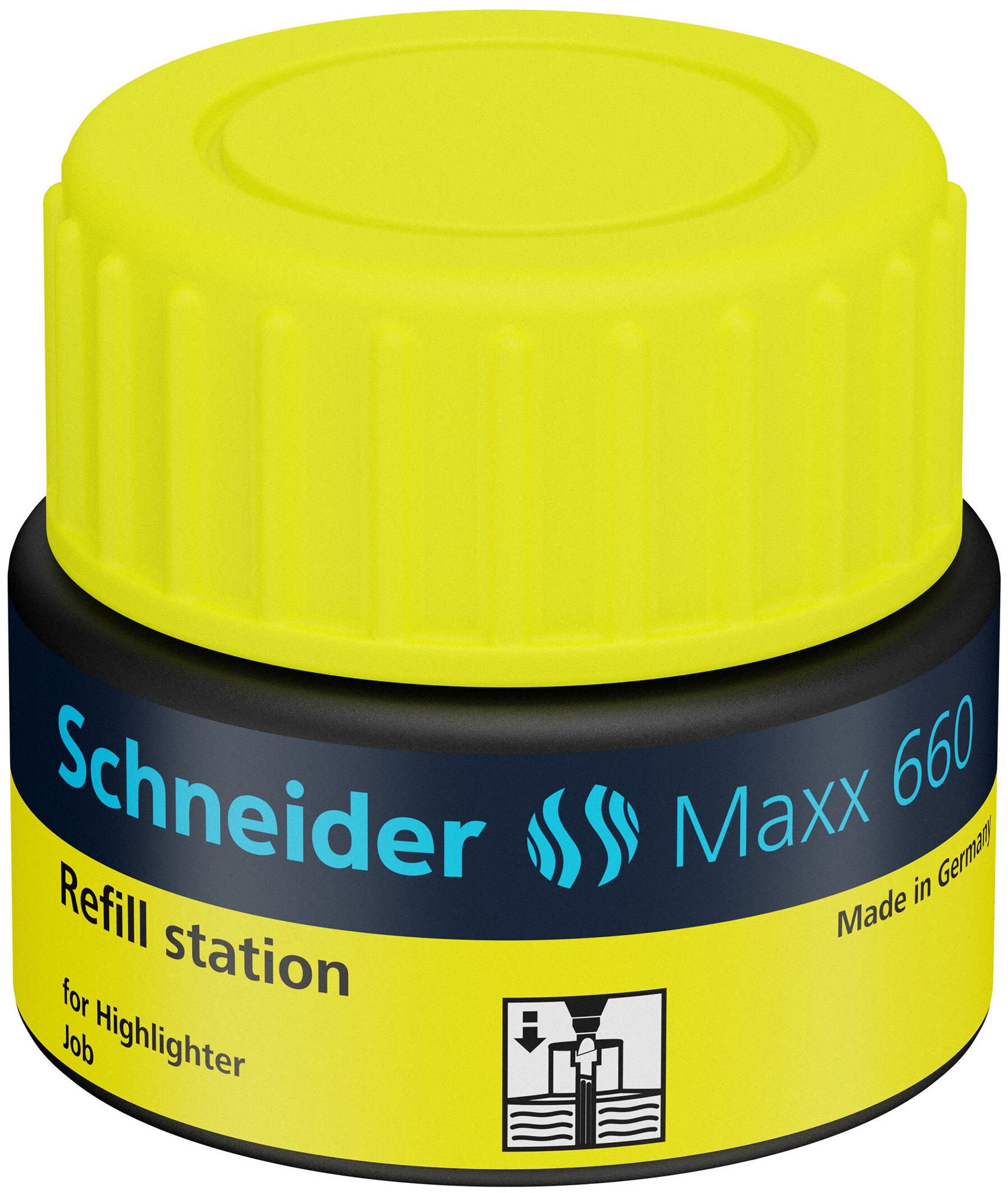 Textmarker refill Schneider 30ml gul