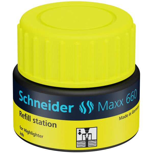 Textmarker refill Schneider 30ml gul