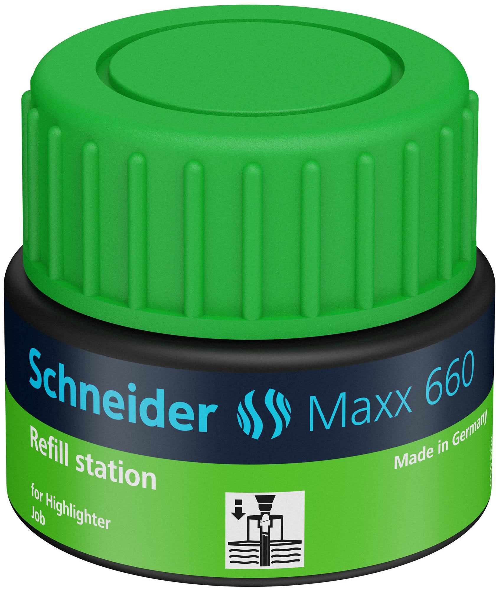 Textmarker refill Schneider 30ml grønn