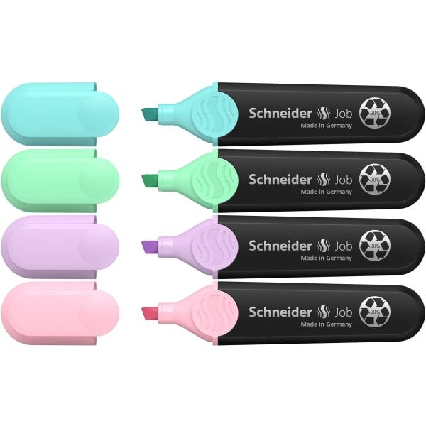 Textmarker Schneider Job pastell 4-farg