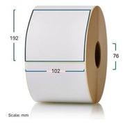 Etikett Thermo hvit 102x192mm kj.76mm