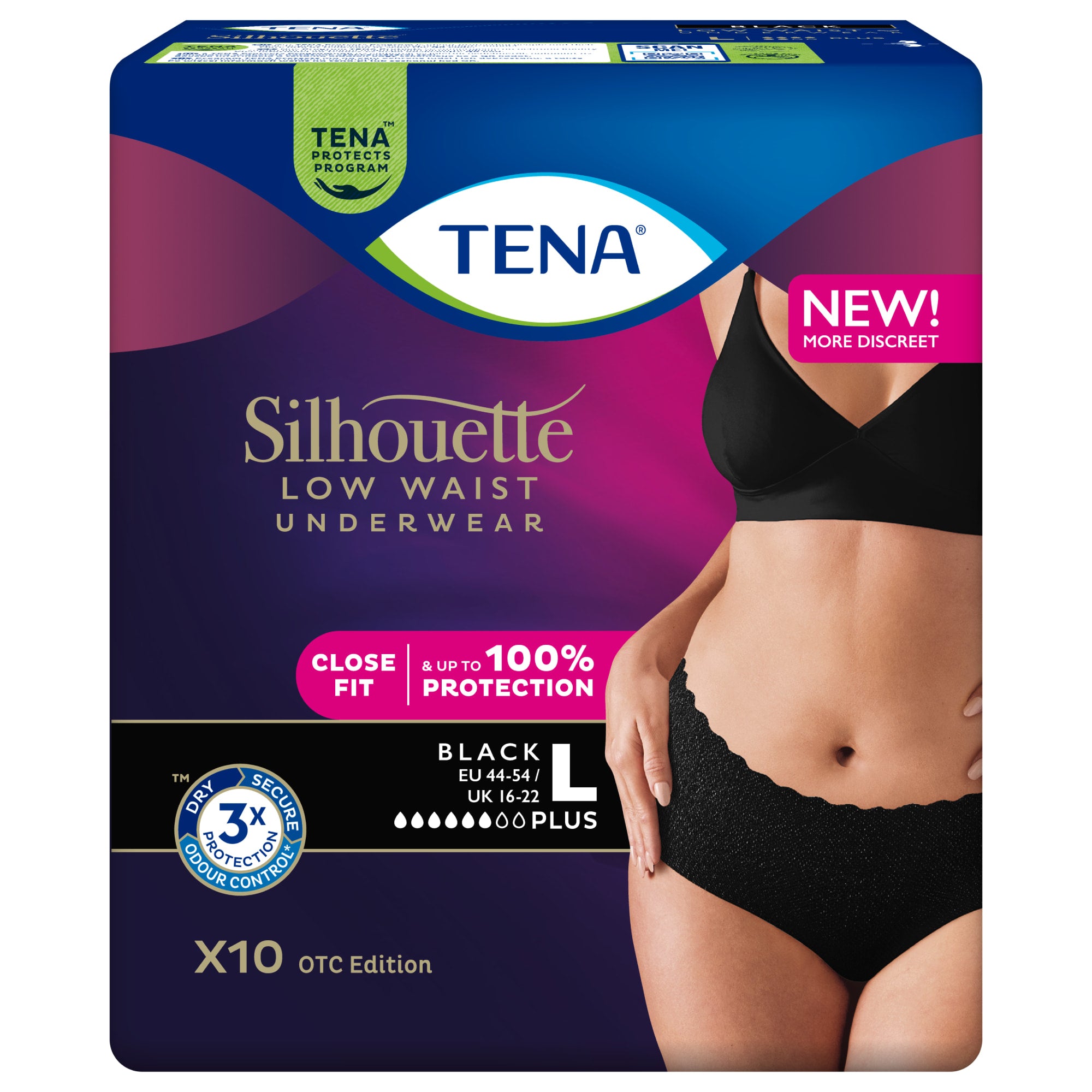 Bleie TENA Silhouette Plus LW sort L