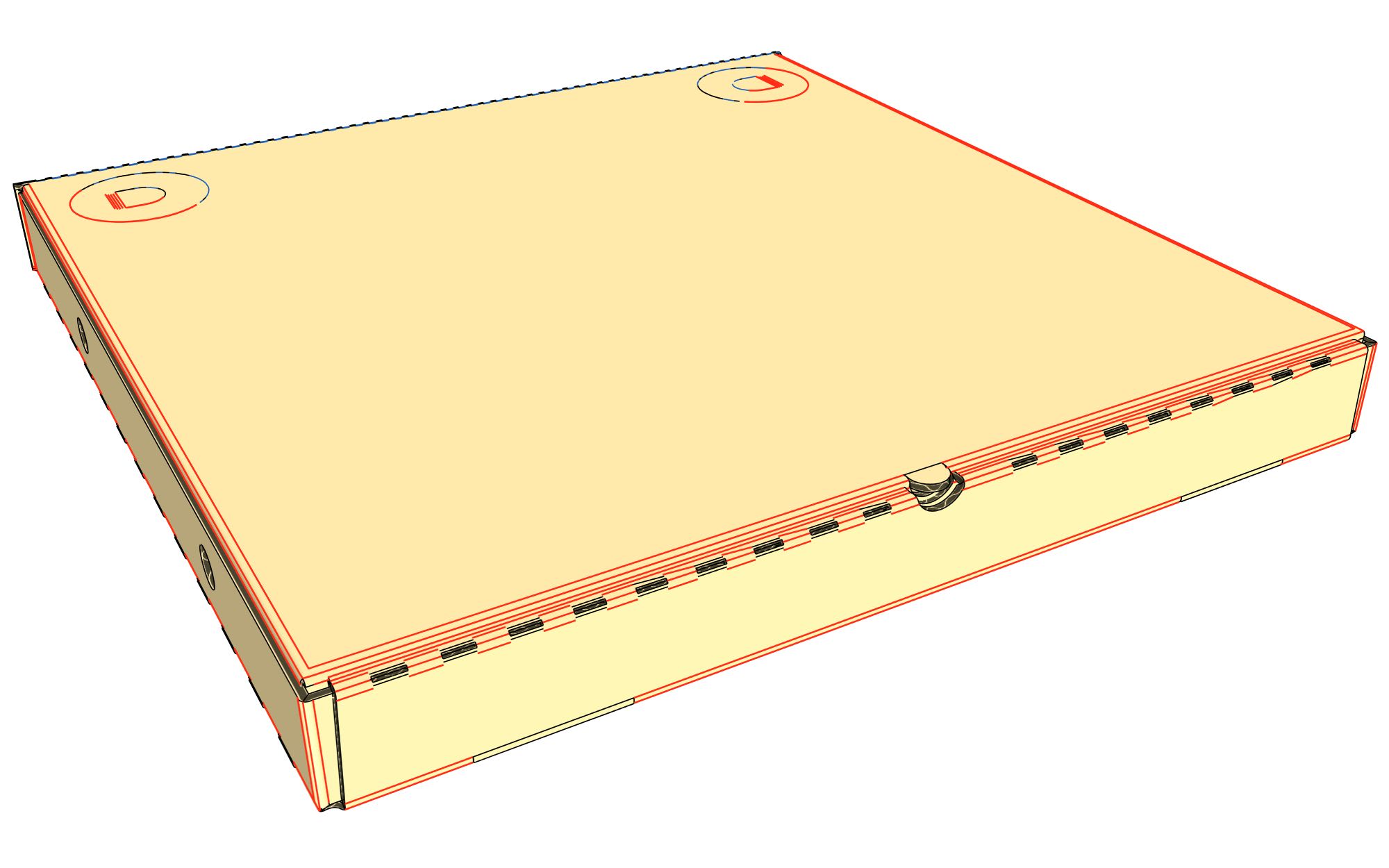 Pizzaeske 41x41cm Brun